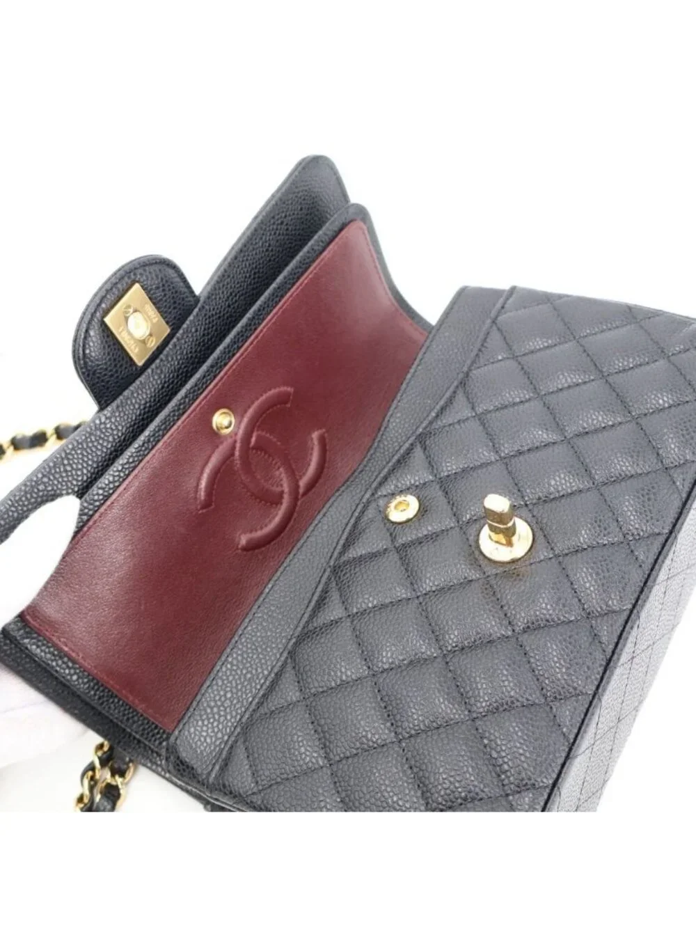 Chanel Quilted Caviar Leather Shoulder Bag